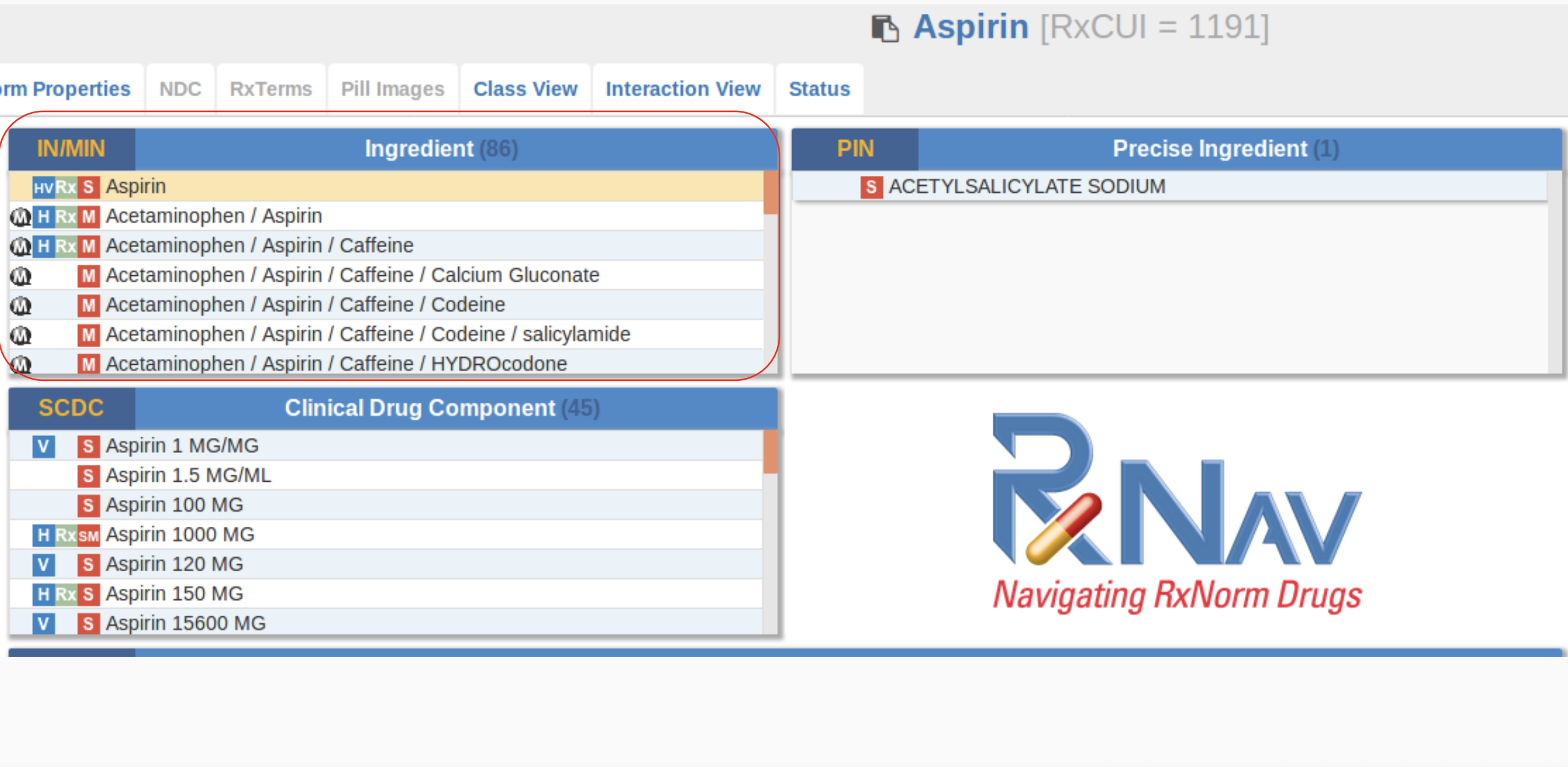 RxNorm for NER